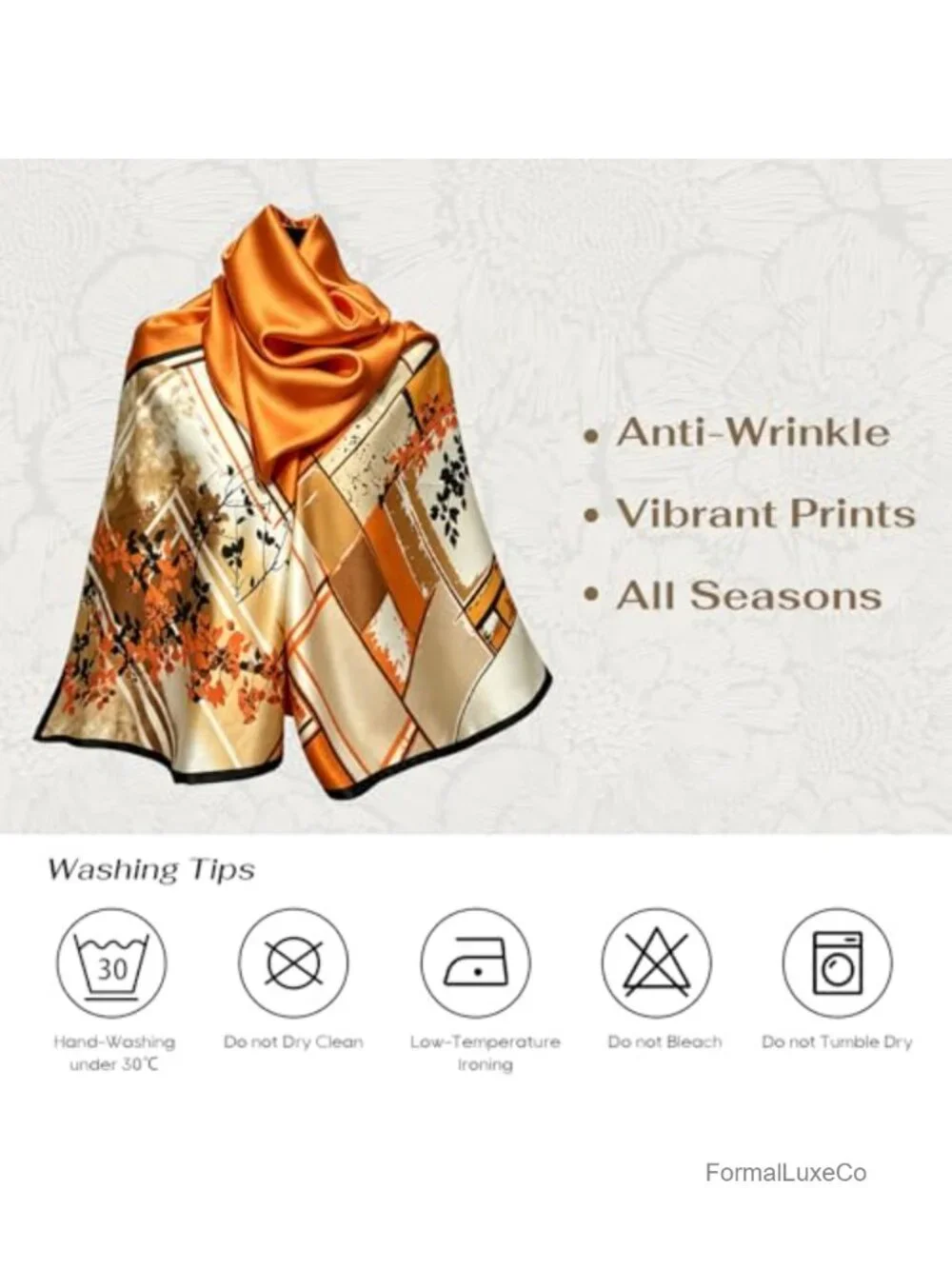 70x35 Inch Large Satin Scarf Silk Like Shawl Wrap Lightweight
